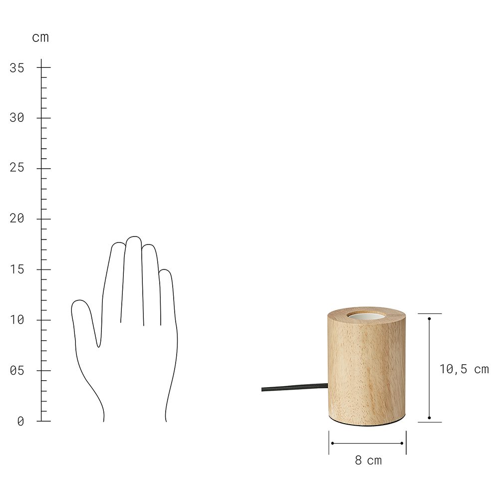 STILO Stolní lampa dřevěná kulatá 11 cm (obrázek 8)