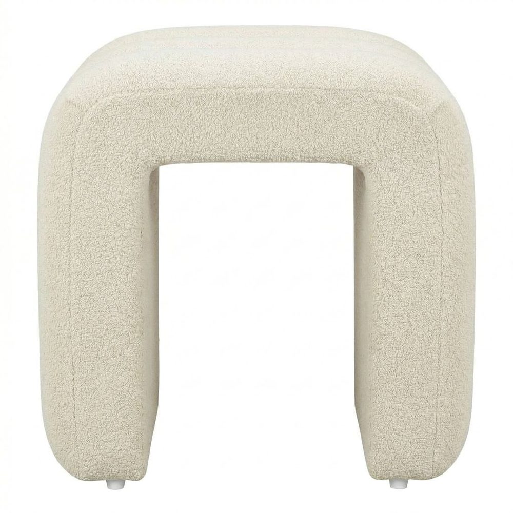 CHENILLE Taburet plyšový 40 cm - krémová (obrázek 3)