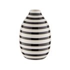 CARO Váza proužkovaná 9 cm - bílá/černá