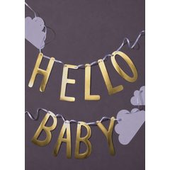 HELLO BABY Girlanda 2 m - zlatá