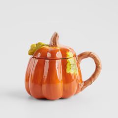 HOME & YOU Hrnek s víčkem dýně 390 ml - oranžová
