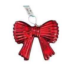 HANG ON Skleněná ozdoba mašle - červená