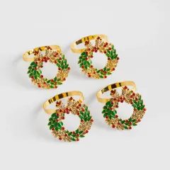 HOME & YOU Sada vánočních kroužků na ubrousky 4 ks