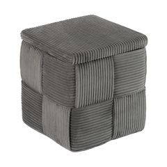 TOTEM Sedák manšestrový s úložným prostorem - tm. šedá