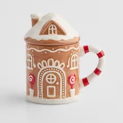 HOME & YOU Hrnek s víčkem perníkový domek 460 ml