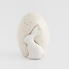 HOME & YOU Dekorace králíček a vejce 13 cm - béžová