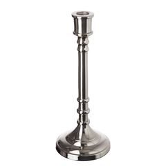 PURE CLASSICS Svícen na dlouhou svíčku 24 cm - stříbrná