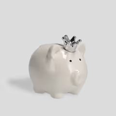 HOME & YOU Pokladnička prasátko - bílá