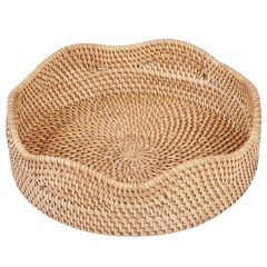 RONDA Ratanový podnos s vlnitým okrajem 26 cm