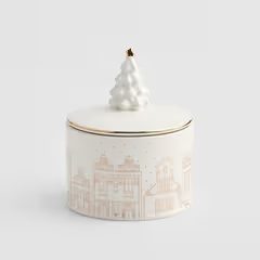 HOME & YOU Dóza se stromečkem 20 cm - bílá