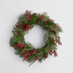 HOME & YOU LED Věnec bobule a šišky 65 cm