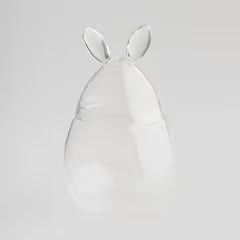 HOME & YOU Dóza skleněná králíček 25 cm - čirá