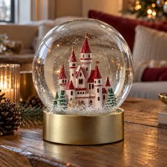 CASTLE Sněhová koule svítící zámek 20 cm