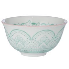 ORNAMENTS Miska 240 ml - bílá/zelená