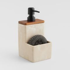 Dávkovač pracího prostředku HOME &amp; YOU s držákem houbičky, béžový