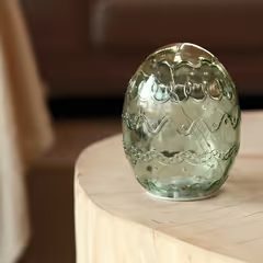 HOME & YOU LED Skleněné vejce 20 cm - sv. zelená