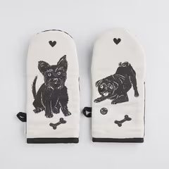 HOME & YOU Sada chňapek pes 2 ks - černá/béžová