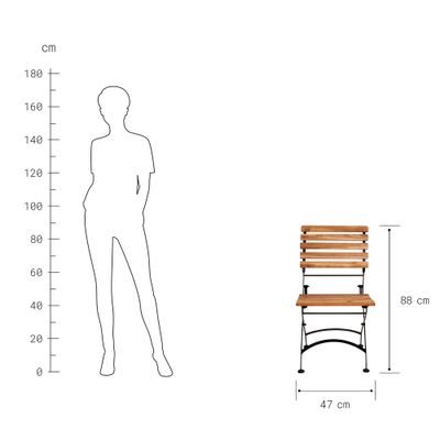 PARKLIFE Skládací židle přírodní černá, 2 ks