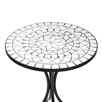 PALAZZO Stůl s mozaikou - bílá/černá