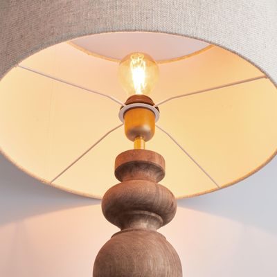 ÉCHECS Stolní lampa 72 cm - černá/přírodní