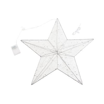 SHINING STAR LED 3D Svítící dekorační hvězda s USB - stříbrná