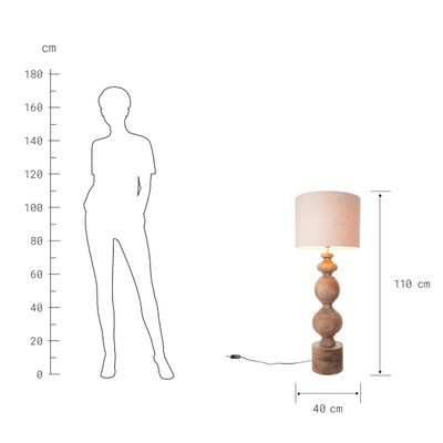 ÉCHECS Stolní lampa 110 cm - hnědá/přírodní