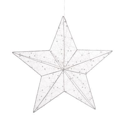 SHINING STAR LED 3D Svítící dekorační hvězda s USB - stříbrná