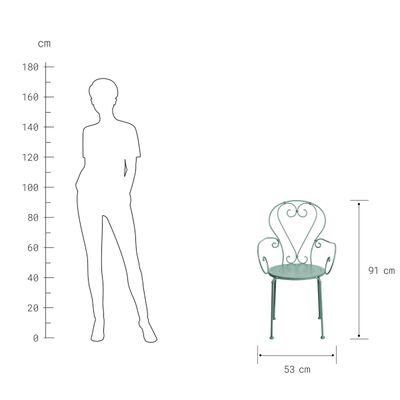 CENTURY Zahradní židle s područkami - šalvějová