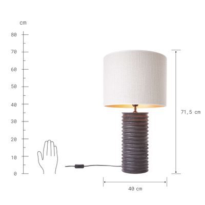 GROOVED Stolní lampa 72 cm - černá/krémová