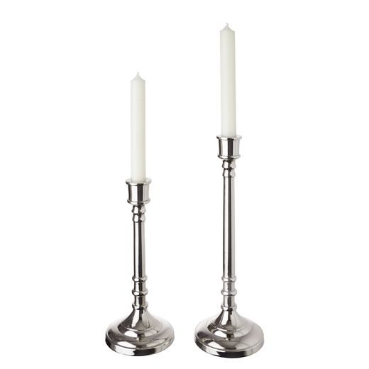 PURE CLASSICS SVÍCEN NA DLOUHOU SVÍČKU 24 CM - STŘÍBRNÁ