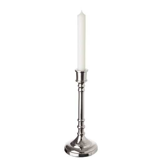 PURE CLASSICS SVÍCEN NA DLOUHOU SVÍČKU 24 CM - STŘÍBRNÁ