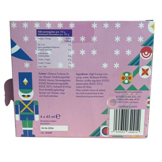 SANTA'S SYRUP SLEIGH SADA SIRUPŮ 45 ML 4 KS