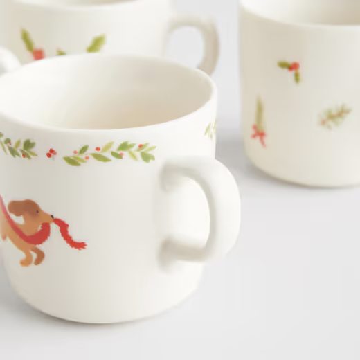 HOME & YOU SADA VÁNOČNÍCH HRNKŮ 4 KS 230 ML - BÍLÁ