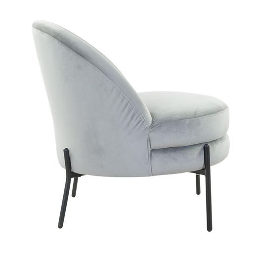 GALET SAMETOVÉ KŘESLO - ŠEDÁ