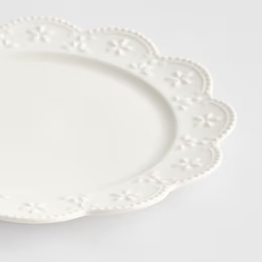 HOME & YOU TALÍŘ KVĚTINOVÁ KRAJKA 21 CM - BÍLÁ