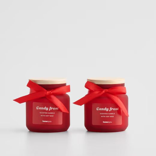 HOME & YOU SADA VONNÝCH SVÍČEK "CANDY FROST" 2 KS - ČERVENÁ