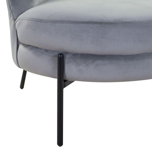 GALET SAMETOVÉ KŘESLO - ŠEDÁ