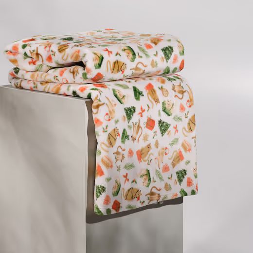 HOME & YOU DEKA VÁNOČNÍ KOČKY 150 X 200 CM - BÍLÁ