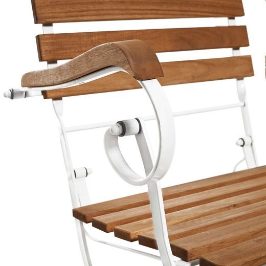 PARKLIFE SKLÁDACÍ ŽIDLE S PODRUČKAMI - HNĚDÁ/BÍLÁ