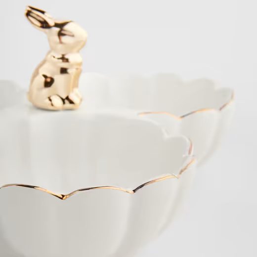 HOME & YOU SERVÍROVACÍ TROJMISKA KRÁLÍK - BÍLÁ/ZLATÁ
