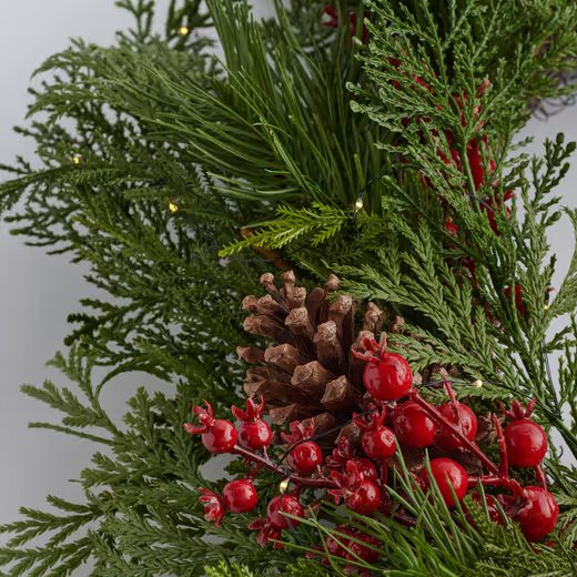 HOME & YOU LED VĚNEC BOBULE A ŠIŠKY 65 CM