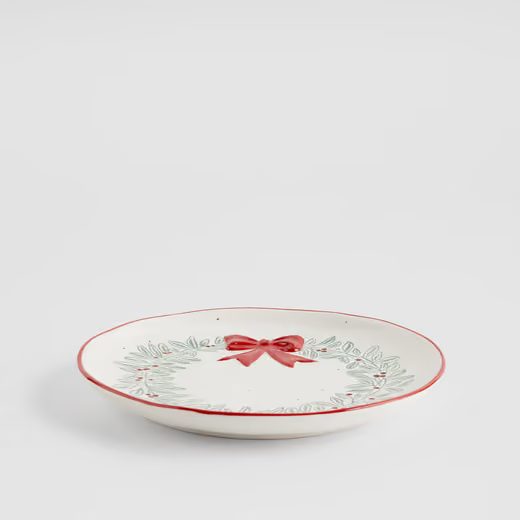 HOME & YOU SERVÍROVACÍ TALÍŘ VÁNOČNÍ VĚNEC 21 CM - BÍLÁ