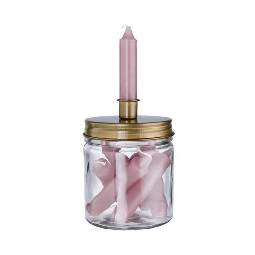 CANDLE JAR SKLENICE SE SVÍCNEM - ZLATÁ