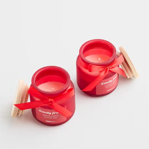 HOME & YOU SADA VONNÝCH SVÍČEK "CANDY FROST" 2 KS - ČERVENÁ