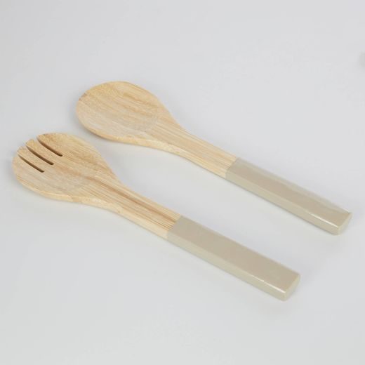 BAMBOO BAMBUSOVÝ PŘÍBOR NA SALÁT 2 KS - BÉŽOVÁ