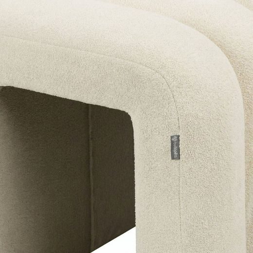 CHENILLE TABURET PLYŠOVÝ 40 CM - KRÉMOVÁ