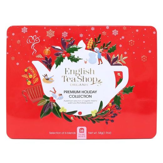 THE ENGLISH TEASHOP DÁRKOVÁ ČAJOVÁ KAZETA "WELLNESS COLLECTION" 36 KS - ČERVENÁ
