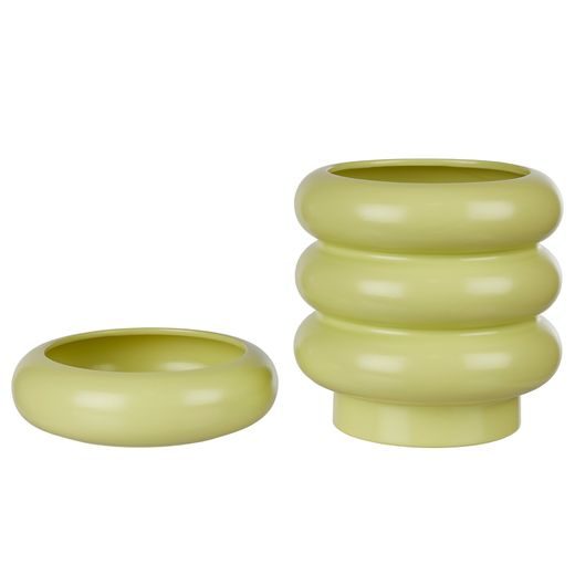 HOOP KVĚTINÁČ S MISKOU 14 CM - ZELENÁ