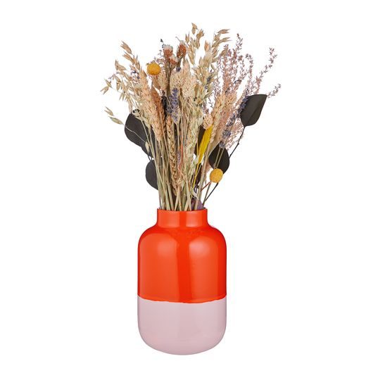 TWO TONE VÁZA 22 CM - ORANŽOVÁ/RŮŽOVÁ