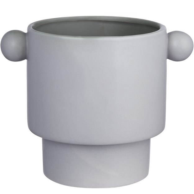 HANDLE KVĚTINÁČ 18 CM - ŠEDÁ